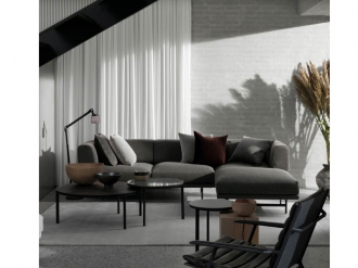 コーヒーテーブル Φ60 ライトグレーマーブル