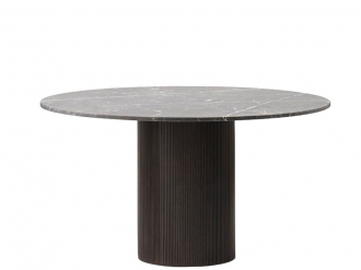 キャビン ラウンド テーブル グレーマーブル / ダークオーク1