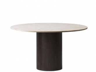 キャビン ラウンド テーブル ライトベージュマーブル / ダークオーク1