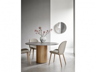 キャビン ラウンド テーブル ブラックマーブル / ライトオーク