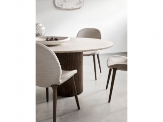 キャビン ラウンド テーブル ブラックマーブル / ライトオーク