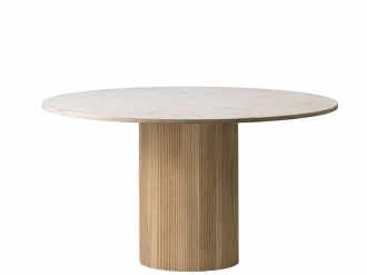 キャビン ラウンド テーブル ライトベージュマーブル / ライトオーク1