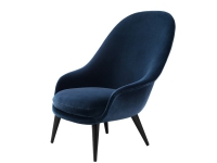 バット ラウンジチェア ウッドベース ハイバック