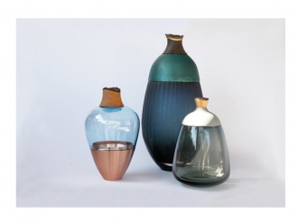 スタッキングベッセル ブルーグリーン and コッパー